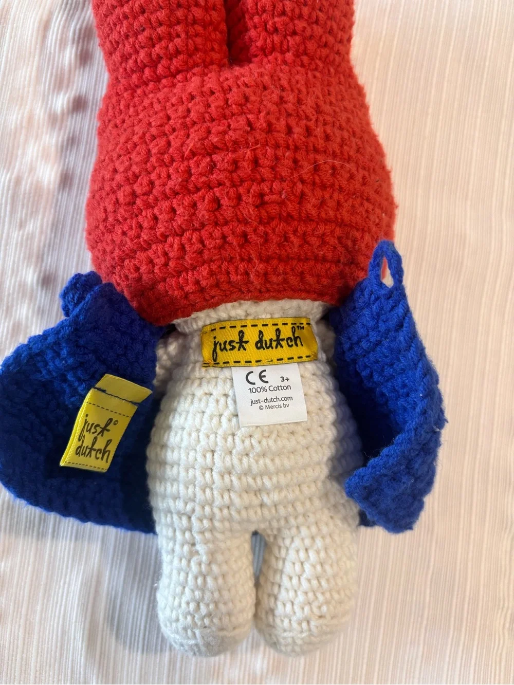 just dutch miffy handmade crochet doll red hood blue coat plush